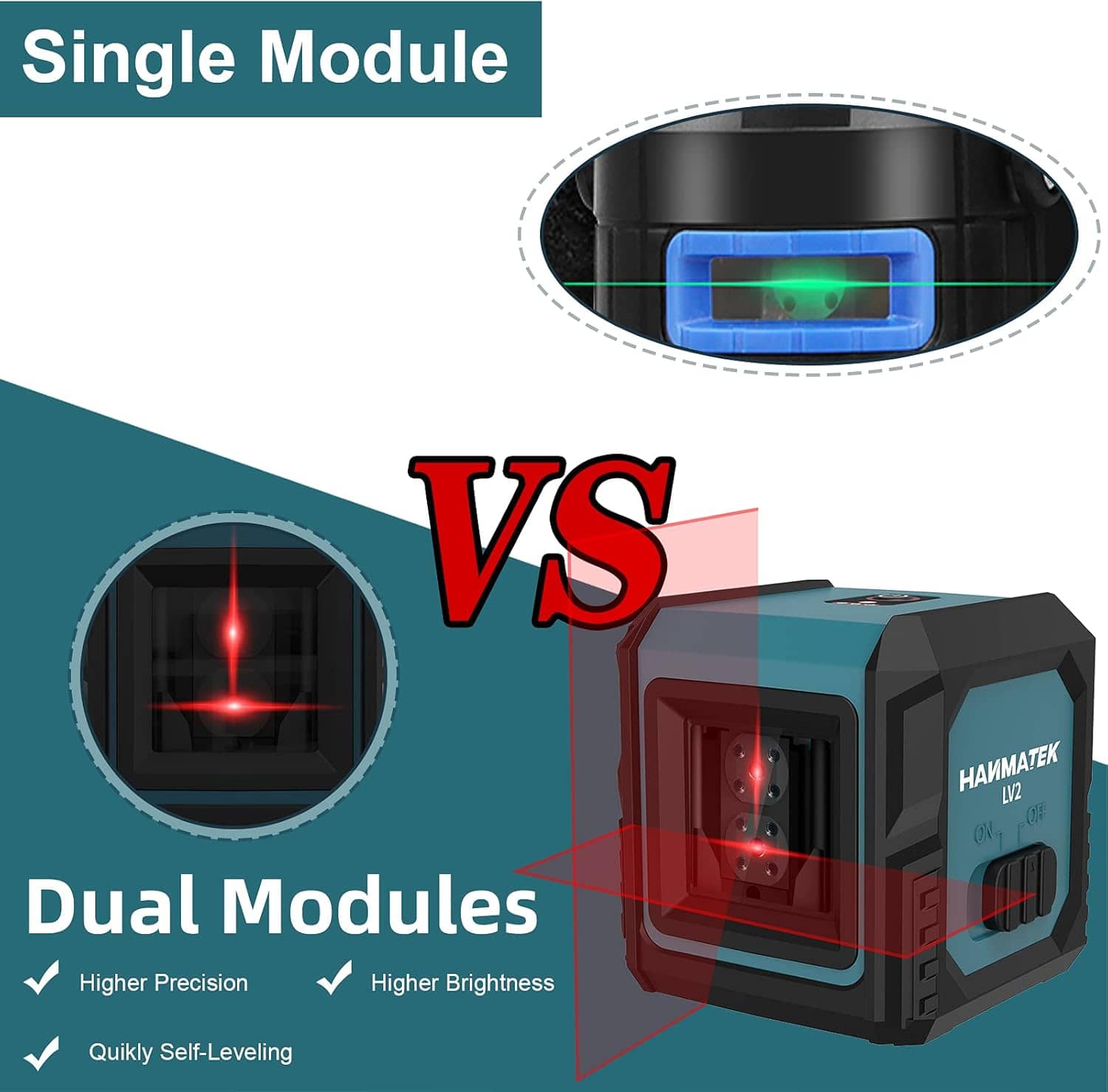 Hanmatek LV2 Livella Laser a Linee Autolivellante IP54
