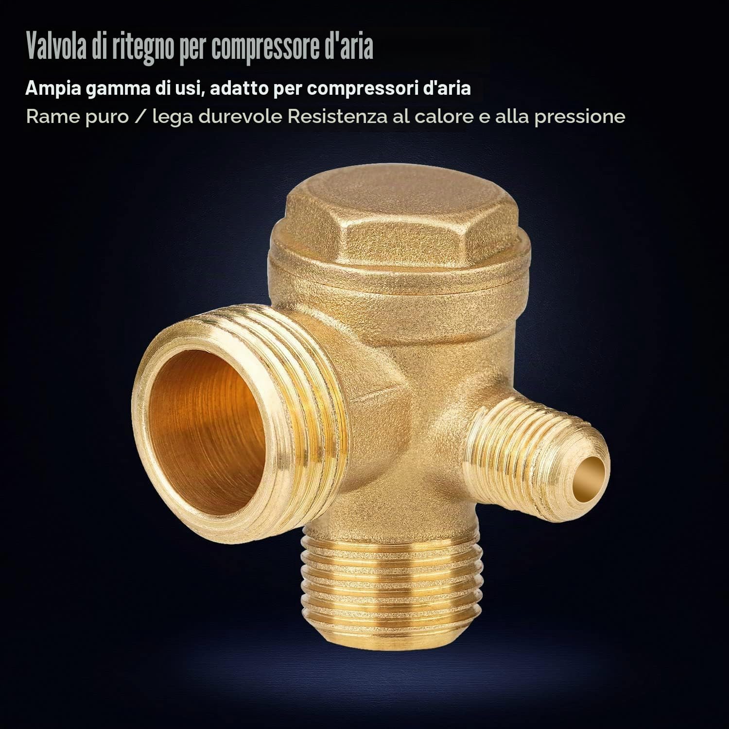 TICFOX valvola ritegno compressore 3 vie ottone