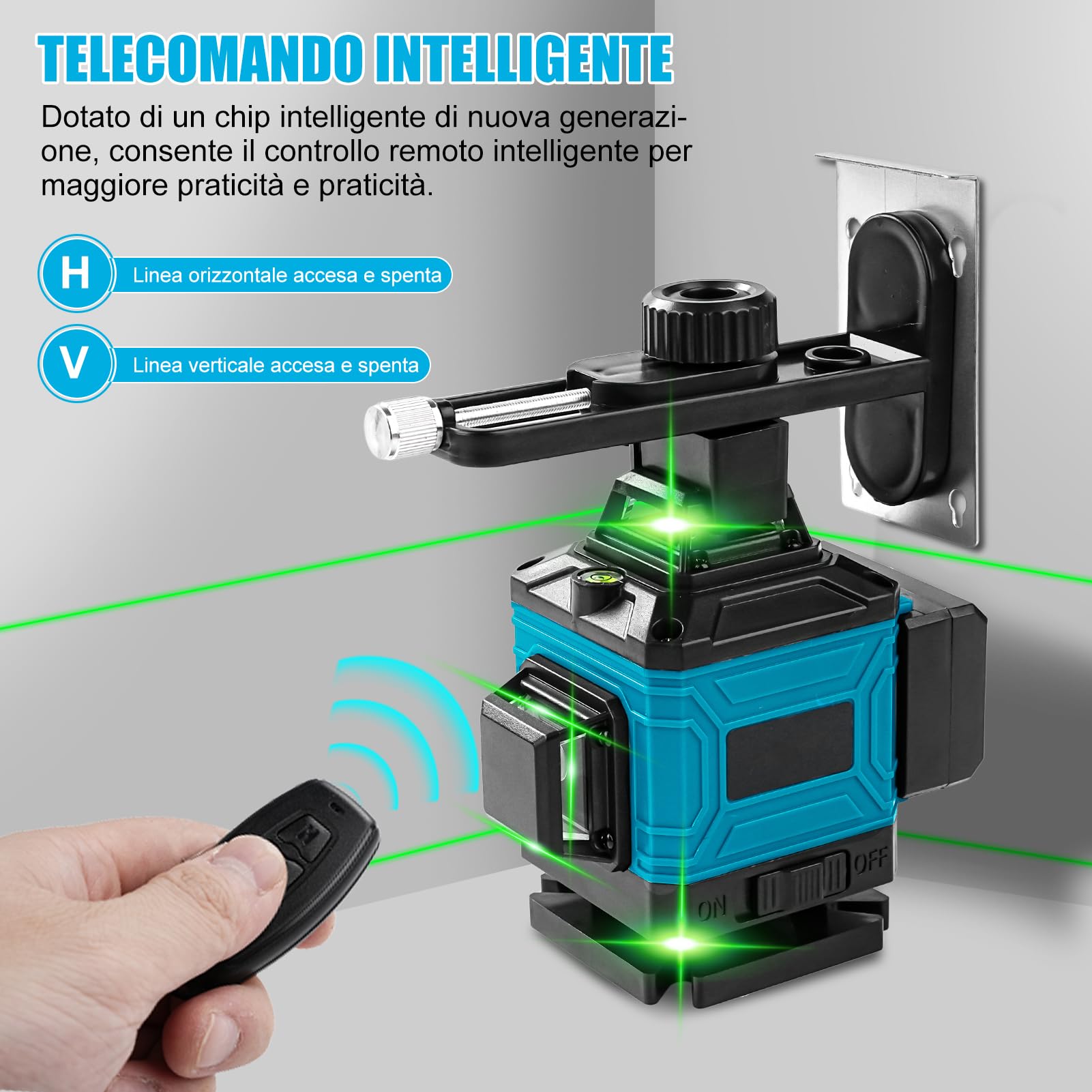 TICFOX Livella Laser 16 Linee 4x360 Verde Blu Autolivellante