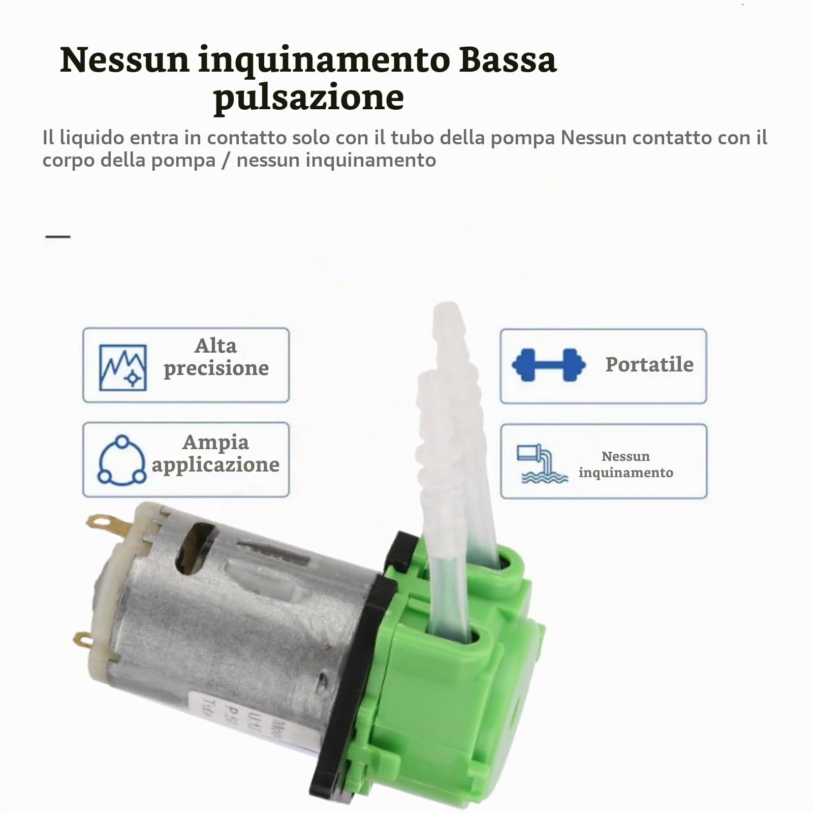 TICFOX Pompa Peristaltica 12V 10-90ml/min Verde