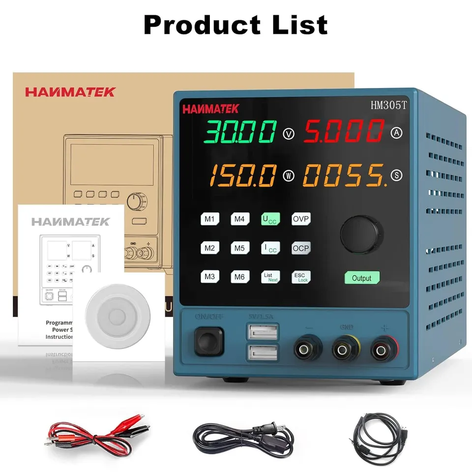 Hanmatek HM305T Alimentatore da Banco 30V 5A Regolabile