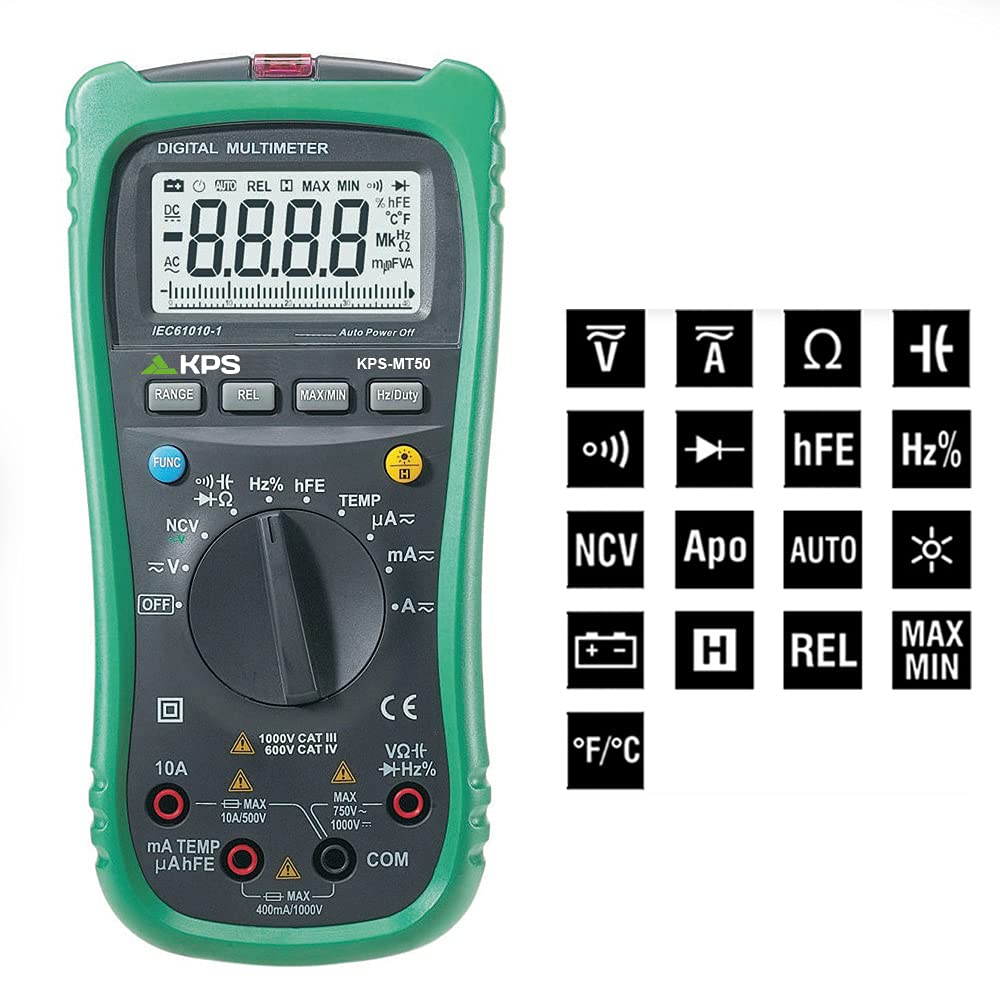 KPS MT50 Multimetro Digitale 600V 10A NCV