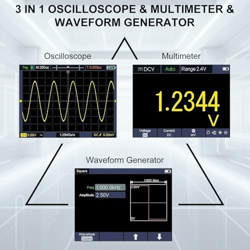 Hanmatek HO51 oscilloscopio portatile 50 MHz 3-in-1