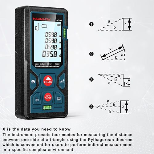 Hanmatek LM100 Distanziometro Laser 100m IP54