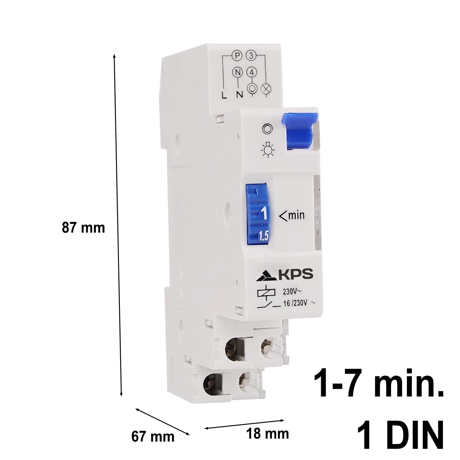 KPS Tempo7MEC temporizzatore scale 1-7 min DIN